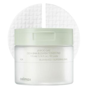 Celimax Ji Woo Gae Cica BHA Blemish Toner Pads 60ea